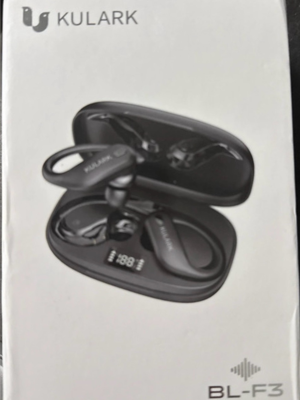 Kulark BL-F3 Black Wireless Earbuds with Charging Case and LED Display